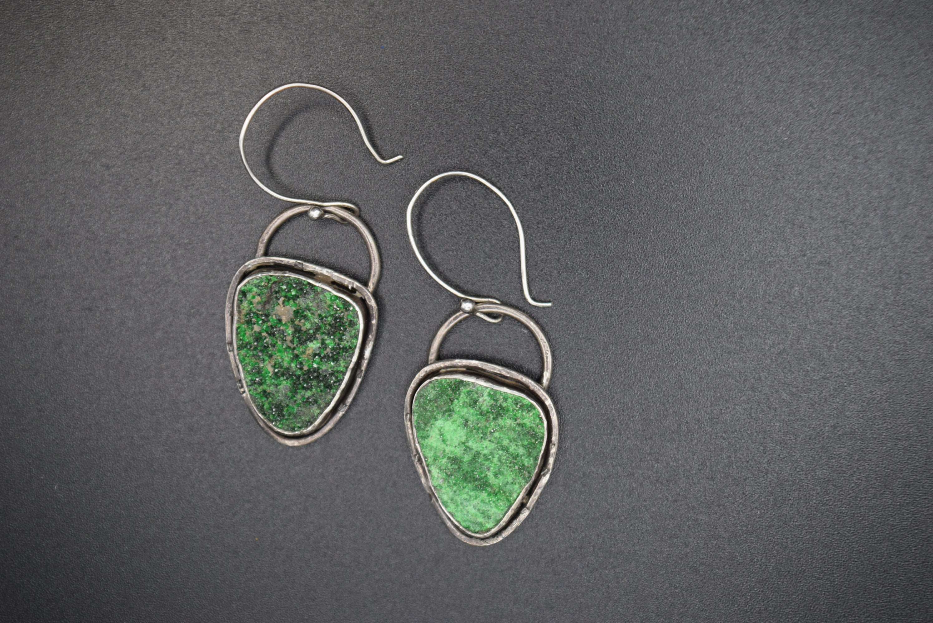 Malachite Druzy Drop Earrings