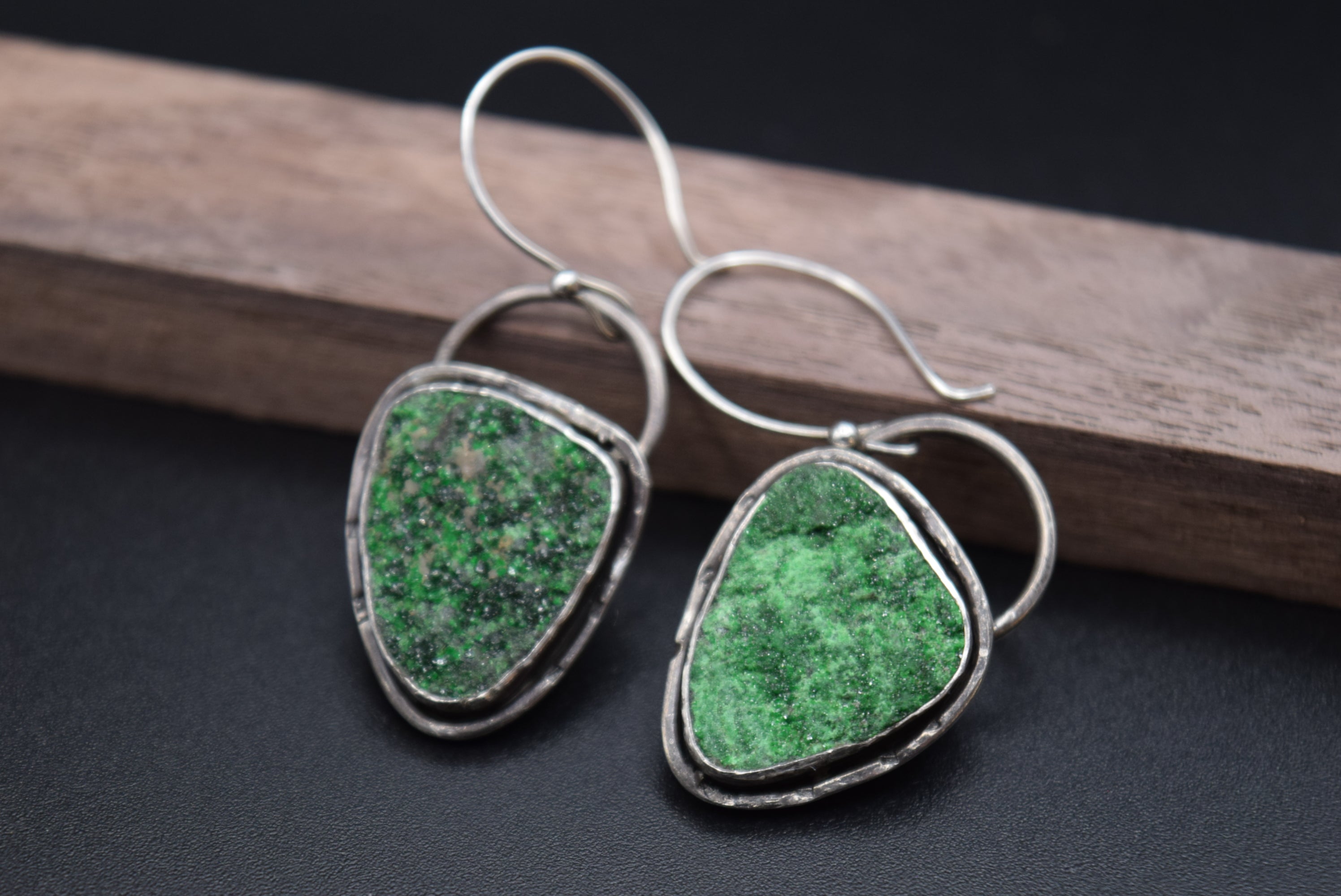 Malachite Druzy Drop Earrings